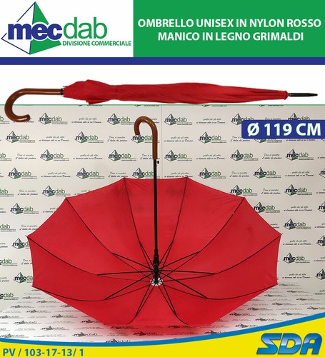 Ombrello unisex nylon rosso - in,