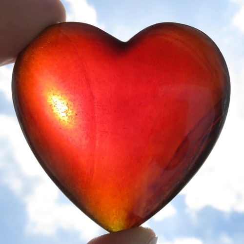 Minerali cuore in ambra - cuore,