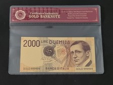 BANCONOTA DORATA DA 2000 LIRE