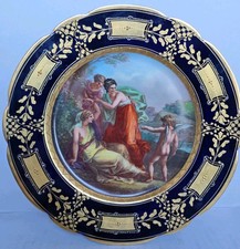 Piatto Da Parata Porcellana Royal Vienna Dipinto A Mano 1800 Periodo Impero 