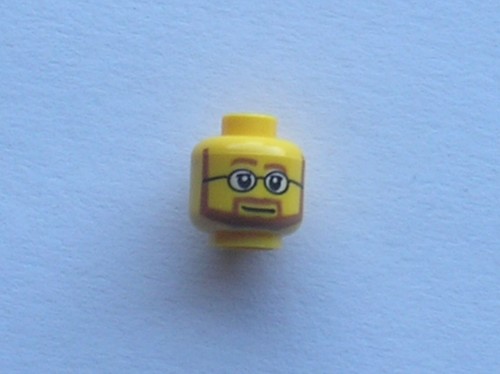 Lego yellow head female brown - head,