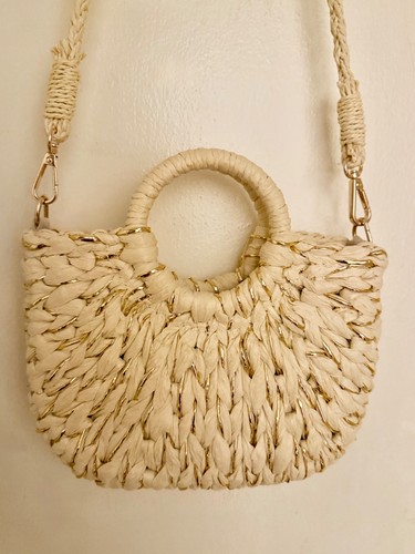 Borsa paglia intrecciata - intrecciata, a