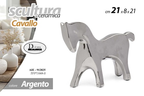 Cavallo ceramica argento - cavallo,