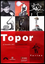 1997 * Manifesto, Poster Arte "Roland TOPOR - Torino Museo dell'Automobile" Ital
