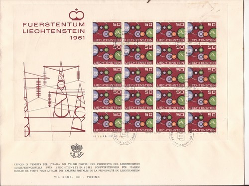 1961 liechtenstein foglio - 1961,