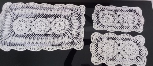 Set tris centrino uncinetto - set,