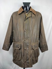 Barbour Uomo Border vintage verde Cerato C44/112cm Green Border Wax Coat Larg...