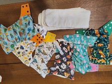 6 Pezzi Pannolini Lavabili Riutilizzabili, 6 Pezzi Inserti E 2 Sacche Stoccaggio