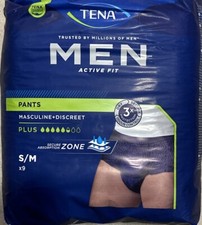 Tena Men  Taglia S/M  Active Fit Pants Normal Mutandine Assorbenti Uomo - blu