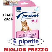 Fipralone gatto spot-on 6 pipette antiparassitario antipulci gatti SCAD. 2027