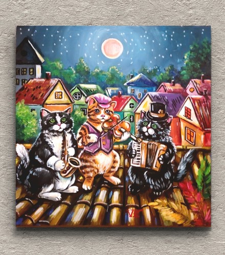 Quadro acrilico gatto