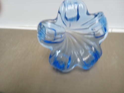 Fiore vetro blu - con, stelo