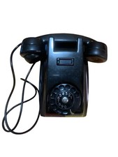 ANTICO TELEFONO  DA PARETE  IN BACHELITE COLORE NERO  ORIGINALE  FATME ANNI 1970
