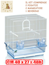 ALFA 40 Gabbia Voliera per Uccelli Pappagalli Inseparabili in Metallo 40x27x48h