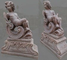 Statua putto spighe grano con - putto,