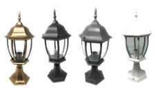 Lampione da giardino 49cm lanterna in vetro e27 luce da esterno alluminio es45