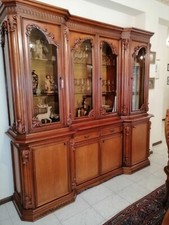 Sala da pranzo completa cristalliera credenza sedie tavolo legno massiccio 