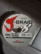 TRECCIATO PESCA 8 FILI J-BRAID PE X8 150 MT VARI DIAMETRI MULTIFIBRA LINE