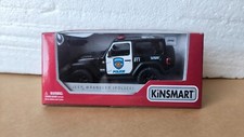 KINSMART MODELLINO SCALA 1/38 JEEP WRANGLER POLIZIA NERO BIANCO