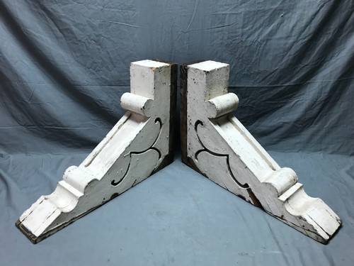 Coppia antichi mensole legno