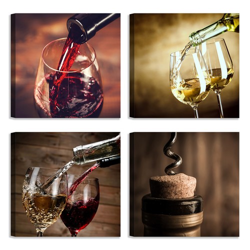 Set quadri calici di vino - set,