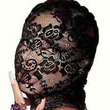 Maschera Completa per la Testa in Pizzo Ricamato Floreale Nero