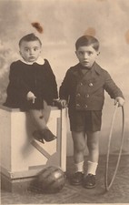  B3 - Foto Photo Fotografia Fotocartolina Anni 50 - Coppia Bambini Giochi