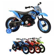 MOTO ELETTRICA PER BAMBINI MOTOCROSS MOTOCICLETTA 2POSTI USB MP3 LED SOSPENSIONI