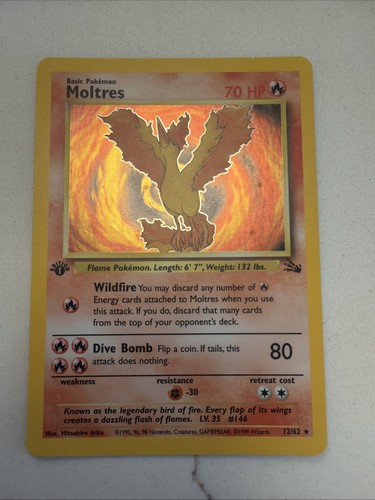 Carta pokémon moltres - moltres, tcg