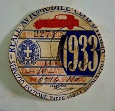 BOLLO RACI 1933 Tassa di Circolazione Autoveicoli  Targa 6516 Novara