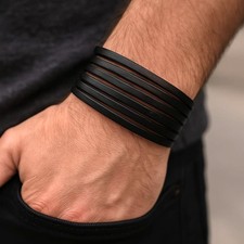 Bracciale in pelle triplo