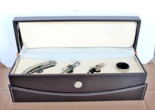 Cofanetto bottiglia vino set accessori attrezzi enologo sommelier, cavatappi