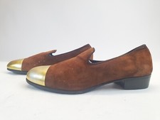 Scarpe L. F. LIDFORT uomo taglia 8 Eu 42 mocassini marrone oro scarpe casual