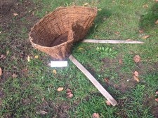 4414 ANTICA GERLA INTRECCIO VIMINI OGGETTI CONTADINI D’EPOCA TRASPORTO A SPALLA