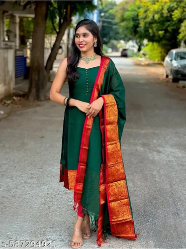 Elegante tuta salwar - salwar, verde