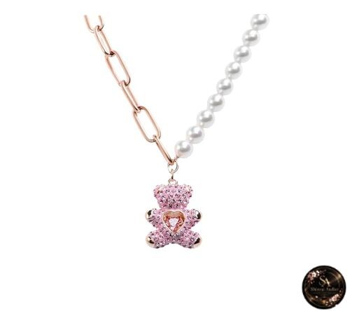 Collana swarovski teddy cuore - collana,