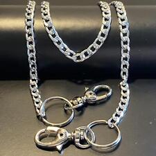 Catena jeans da pantaloni in alluminio argento bikers uomo donna lunga 45 cm 