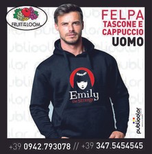 FELPA CAPPUCCIO TASCONE UOMO EMILY THE STRANGE 1 PERSONALIZZATA STAMPATA