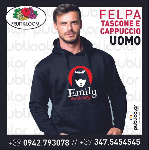 Felpa cappuccio tascone uomo - cappuccio,