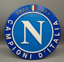 Logo in legno Napoli Campione d'Italia 2022/2023, Scudetto, Stemma 3D