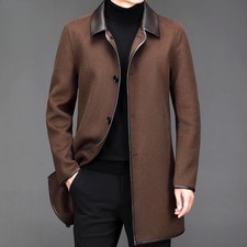 Cappotto pelle lana uomo medio