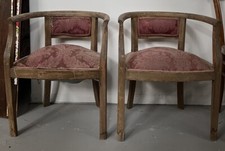 Coppia Di Poltroncine A Pozzetto Faggio Da Restaurare