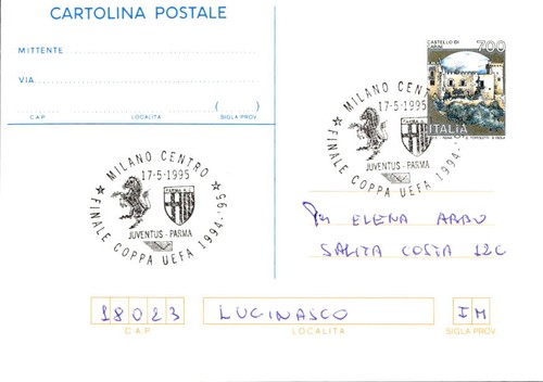 Cartolina postale finale coppa