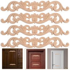  4 Pcs Decorazioni Per Mobili Decorazione Applicazioni in Legno Intagliato