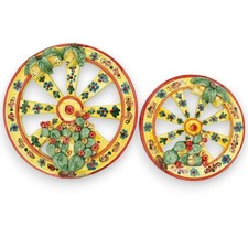 Ruota di Carretto Siciliano, ceramica Caltagirone, Due opzioni Misura (1Unità) a