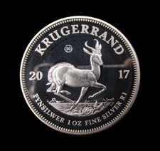 SUDAFRICA 2017 ARGENTO PROOF KRUGERRAND - 50° ANNIVERSARIO - CUSTODIA E CERTIFICATO DI AUTENTICITÀ