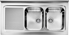 CM Lavello Cucina 2 vasche Gocciolatoio SX Inox 120x60 cm 031137.D1.01.2009