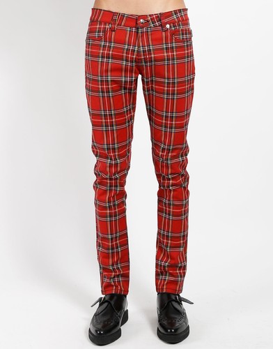 Jeans rocker rosso tartan - rosso,