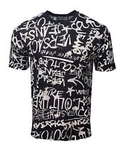 Versace Jeans Couture Graffiti T-Shirt Nero e Bianco Uomo Top Taglia S,M,L,XL,XXL