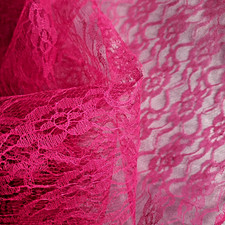 Tessuto pizzo floreale glitter rosa fucsia 56" da giardino pizzo fiori glitter